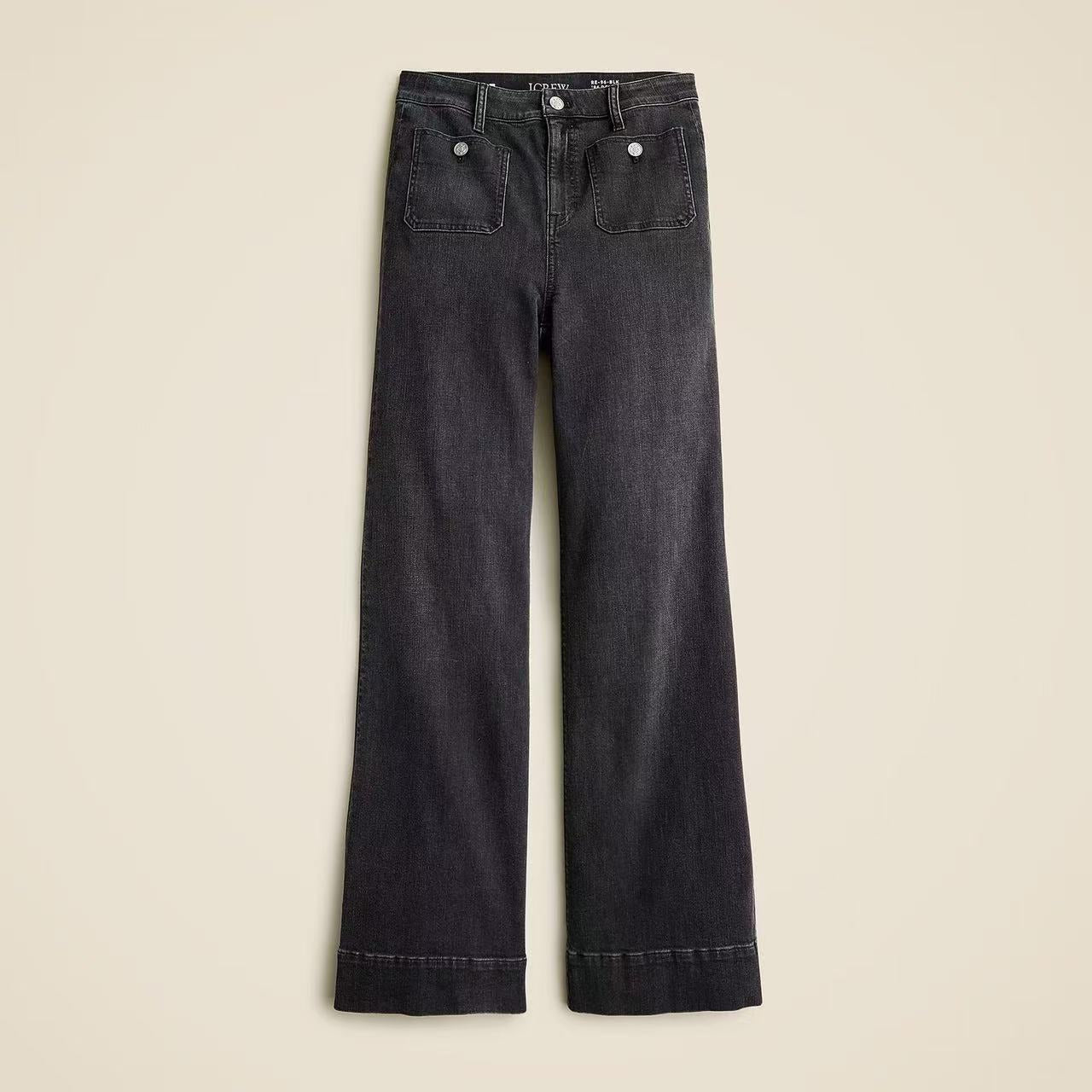 Damen Weite Jeans mit modischem Saum WW