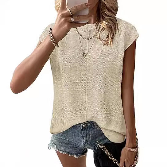 Damen Kurzarm Strickpullover WW