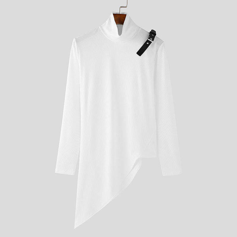 asymmetrisches Longsleeve mit Stehkragen und modernem Riemen WW