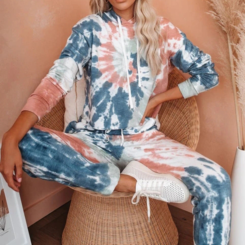 Damen lässiges Cropped Hoodie und Jogginghose Set WW