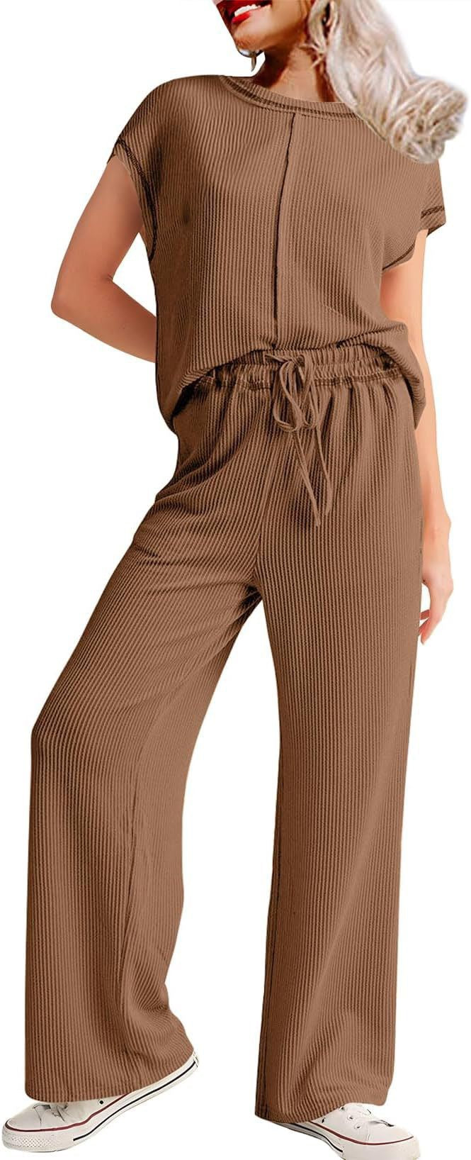 Frauen Relaxed Fit Rippstrick Lounge Set WW