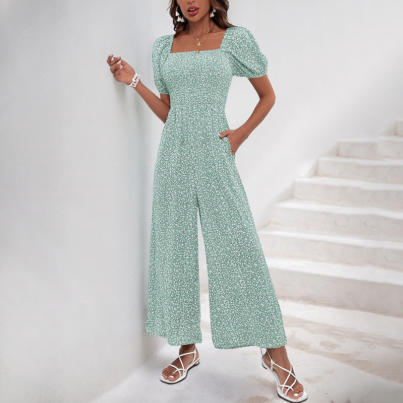 Damen Maxikleid mit Puffärmeln und seitlichem Schlitz WW