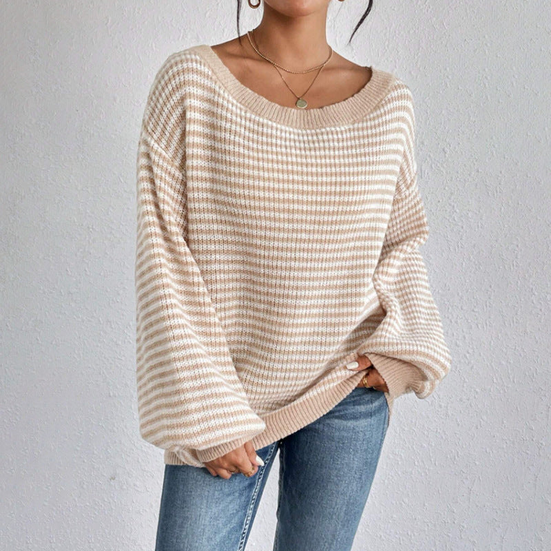 Damen lässiger Oversized-Pullover mit asymmetrischem Schnitt und modernem Gewebe WW