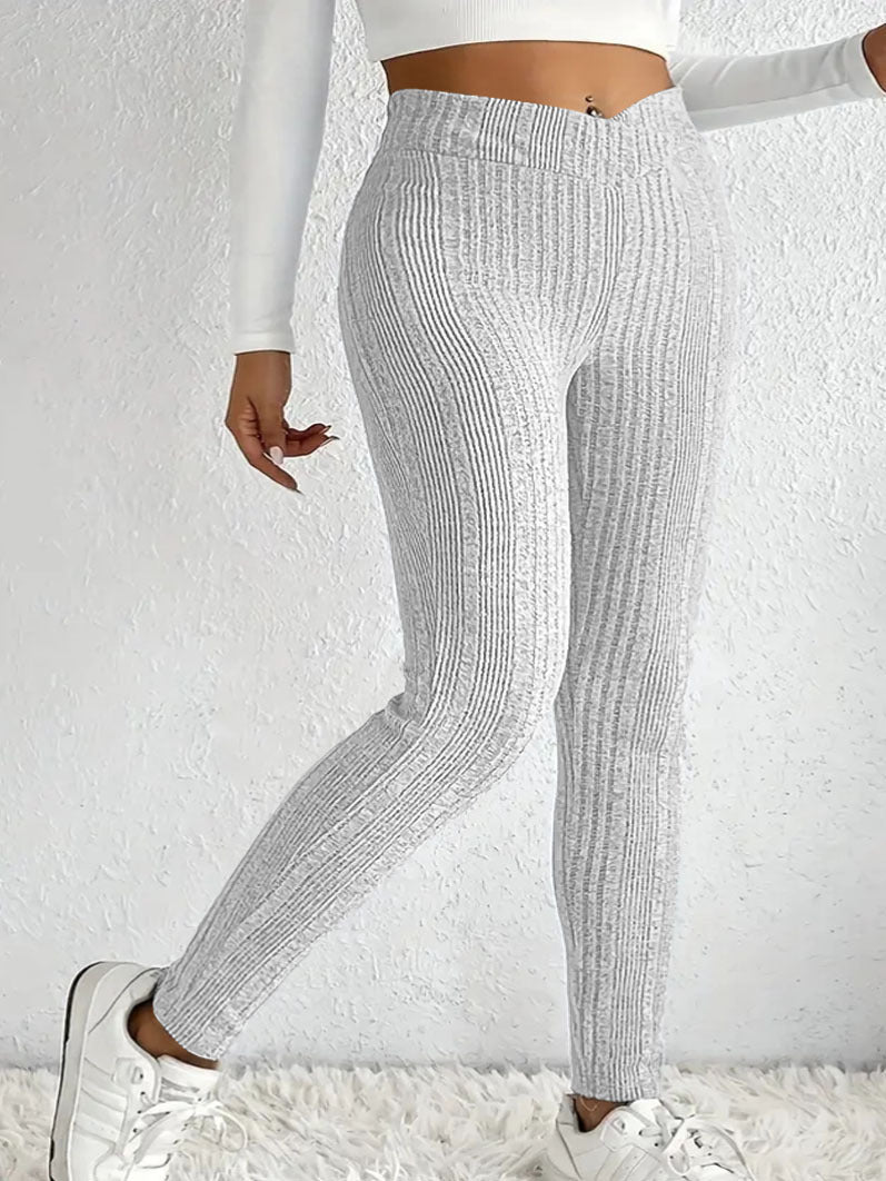 Damen Hochwertige Strickleggings im eleganten Rippmuster WW