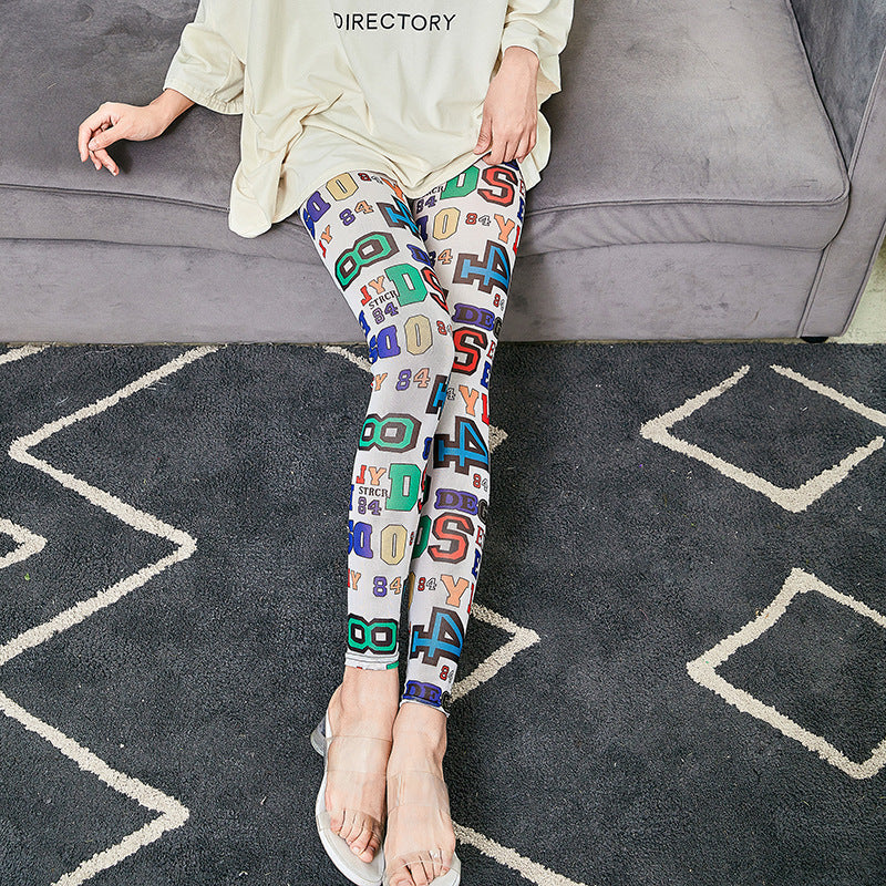 Damen Leggings mit modischem Schriftzug WW