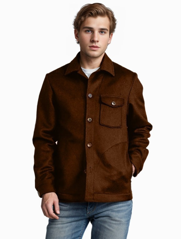 Herren Wolljacke im strukturierten Design mit praktischer Brusttasche WW