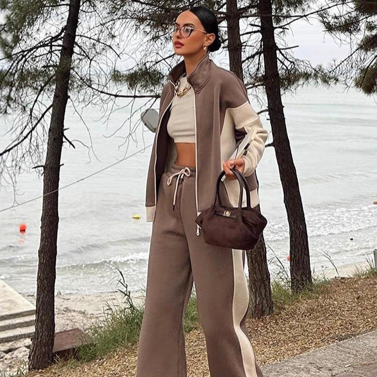 Damen sportlicher Jogginganzug mit modischem Schnitt und elastischen Bündchen WW