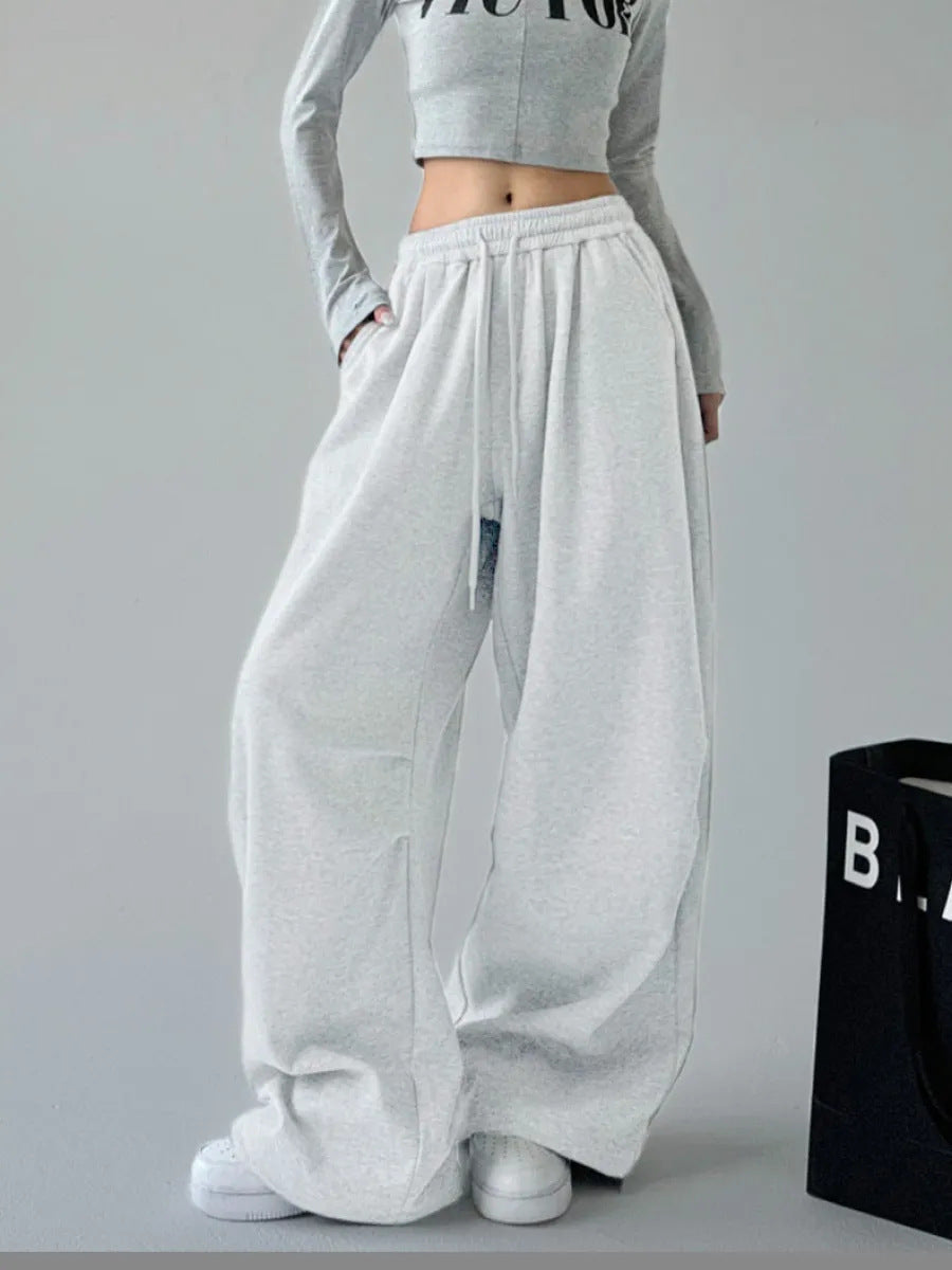 Damen Lässige Jogginghose mit weitem Schnitt und elastischem Bund WW
