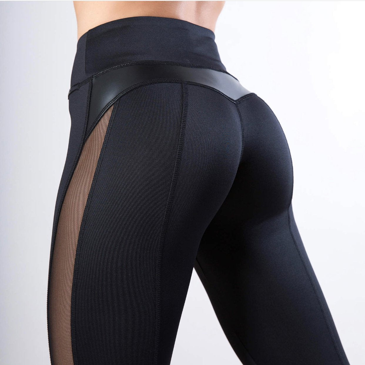 Damen Sport-Leggings mit atmungsaktivem Mesh-Einsatz WW