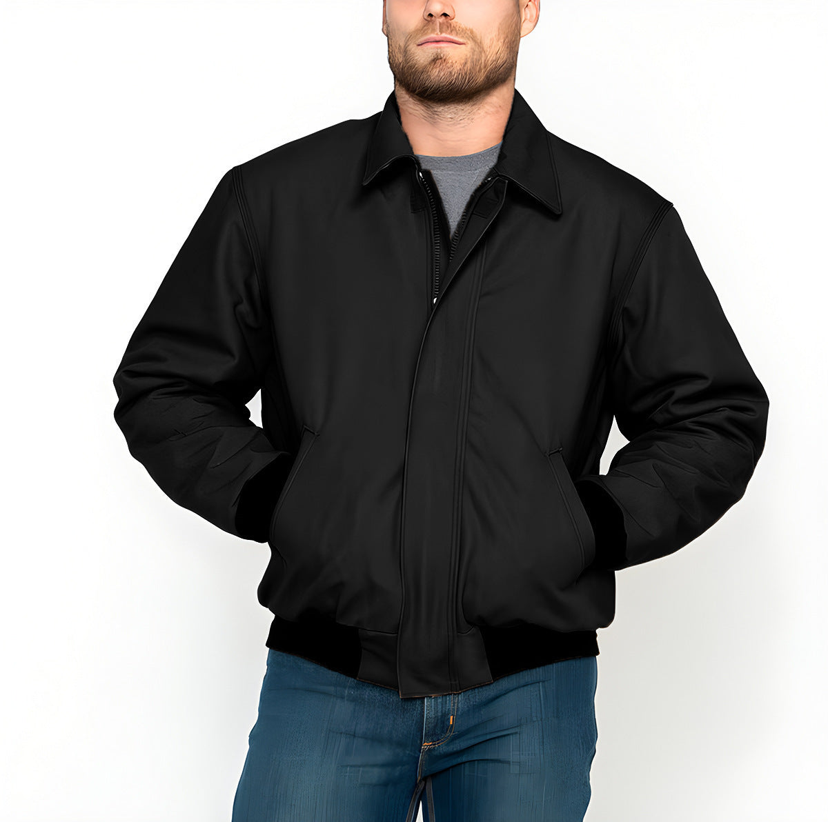 Herren isolierte Übergangsjacke mit hohem Kragen und praktischen Taschen WW