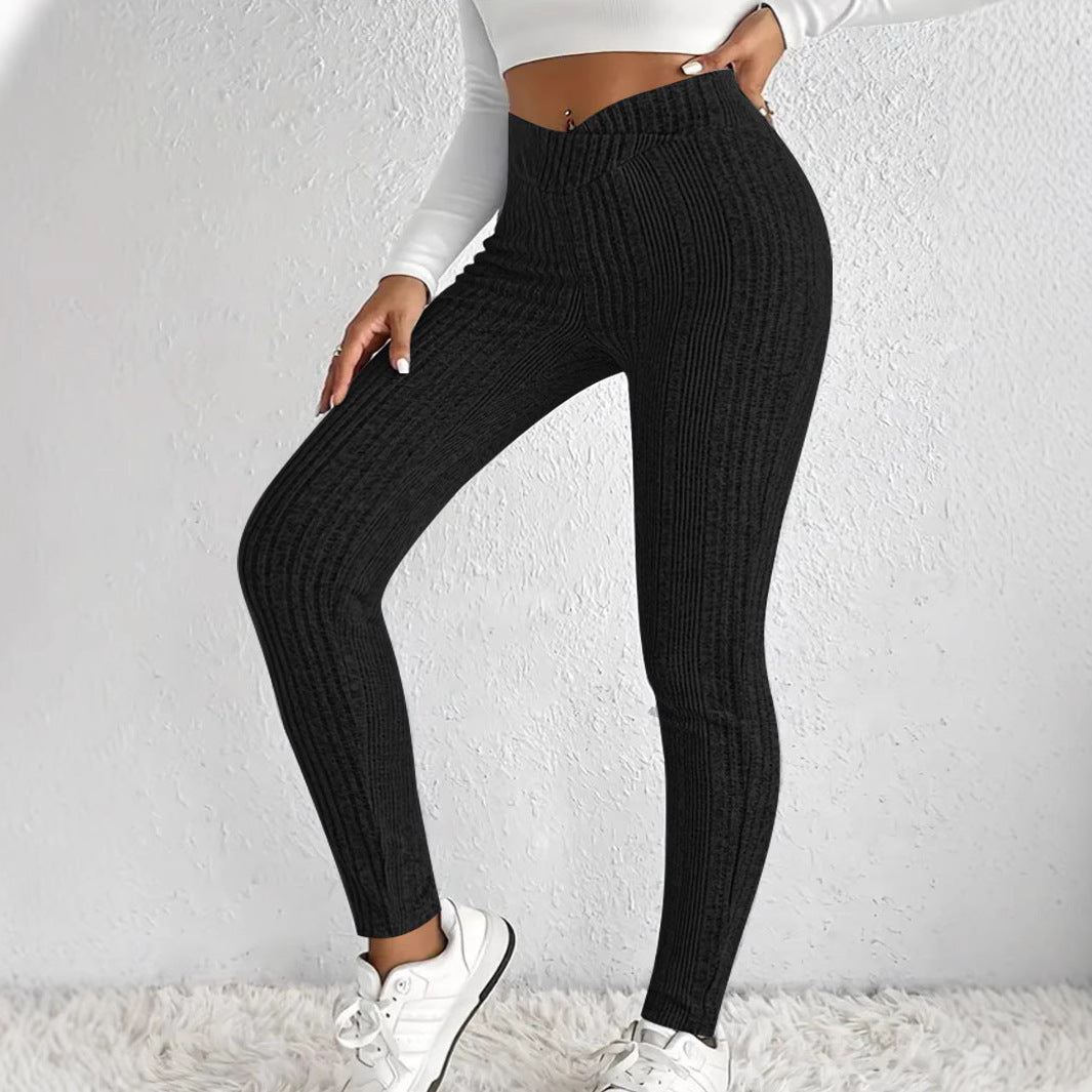 Damen Hochwertige Strickleggings im eleganten Rippmuster WW