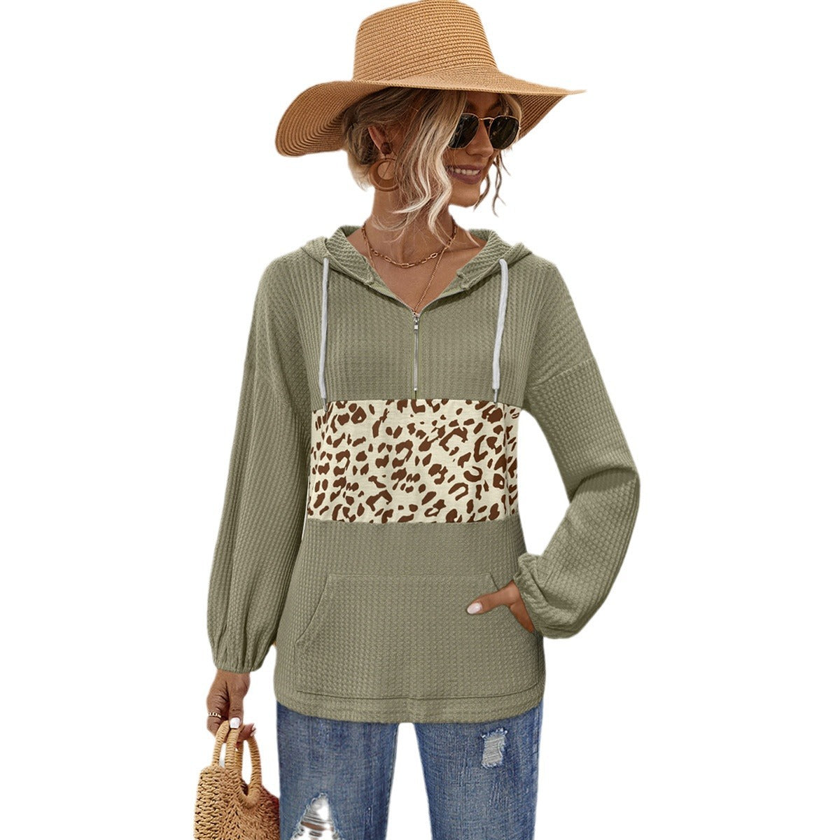 Damen Kapuzenpullover mit modernen Tiermustern und lässigem Schnitt WW
