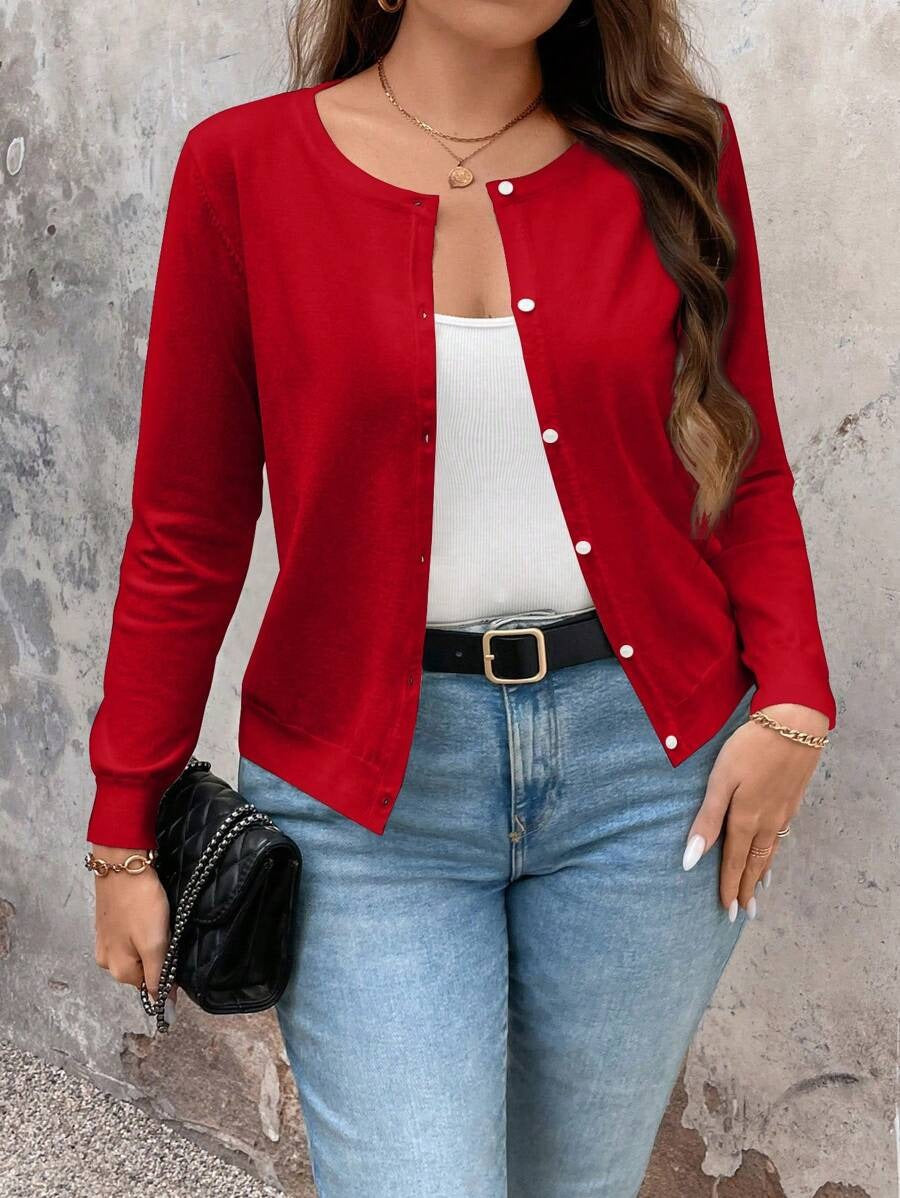 Damen Feine Strickjacke mit Knopfverschluss und eleganter Passform WW
