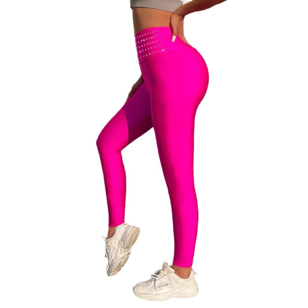 Damen Leggings mit glitzerndem Taillenbund WW