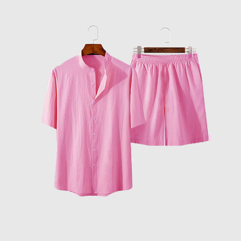 Herren lässiges Kurzarmhemd und Shorts Set WW