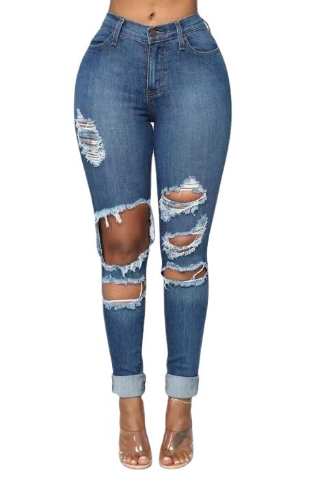 Damen Skinny-Jeans mit Riss-Design WW