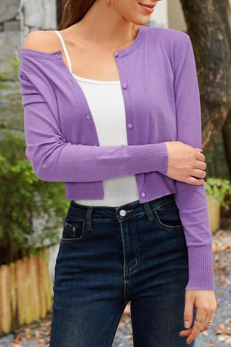 Damen lässige Strickjacke mit schmalem Schnitt WW