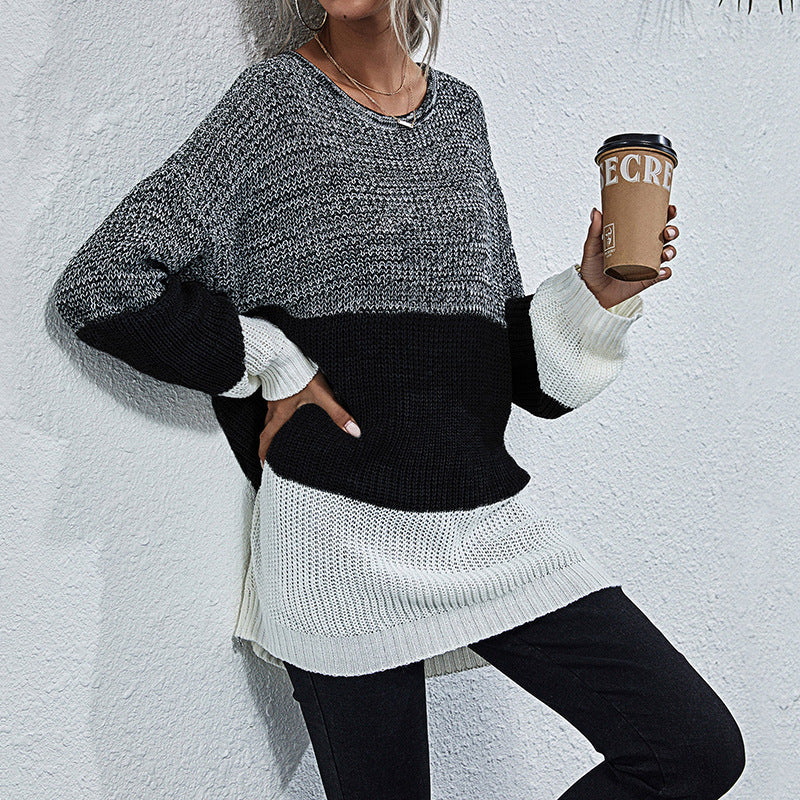 Damen lässiger Oversized Pullover WW