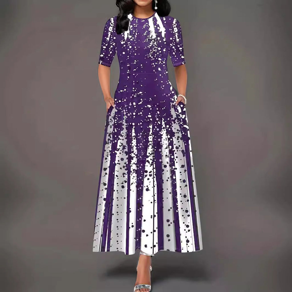Damen Maxikleid mit elegantem Spritzmotiv WW