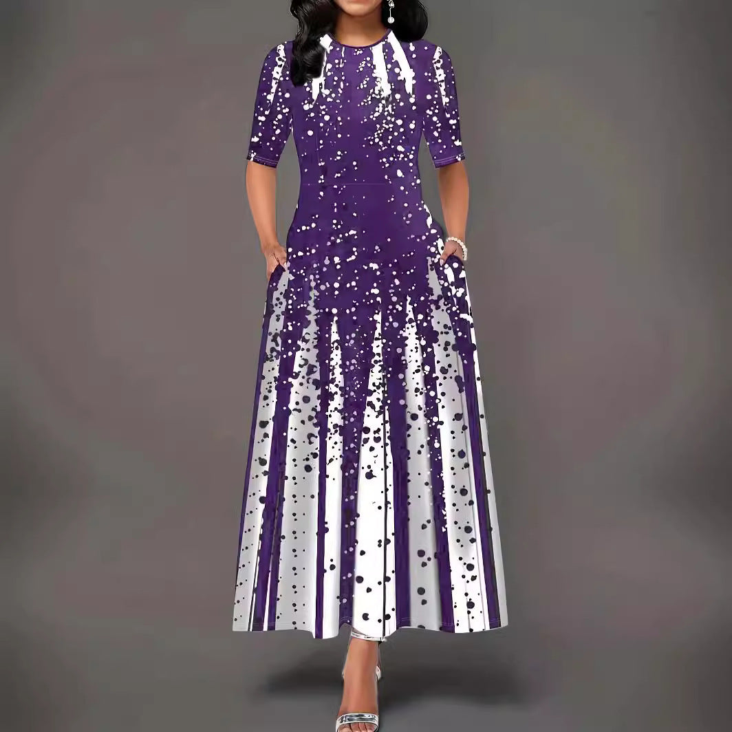 Damen Maxikleid mit elegantem Spritzmotiv WW