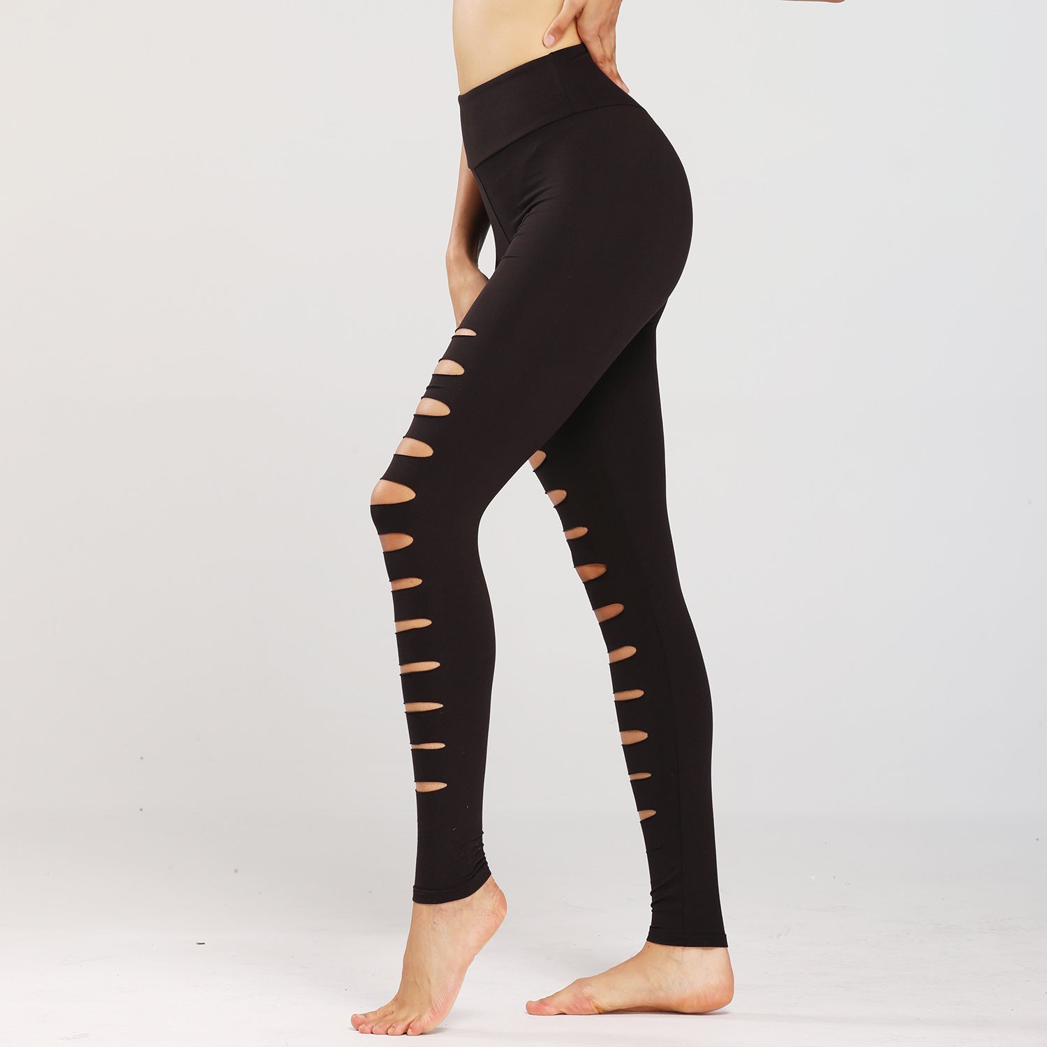 Damen Sport-Leggings mit aufregendem Cut-Out-Design und hohem Bund WW