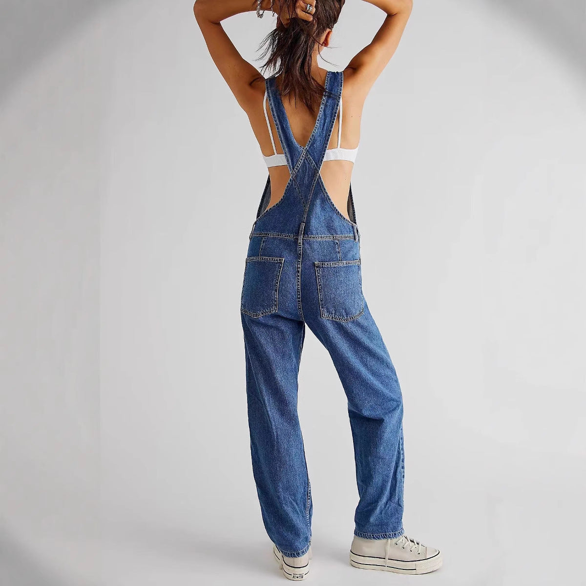 Damen Lässige Latzhose aus hochwertigem Baumwollgemisch WW