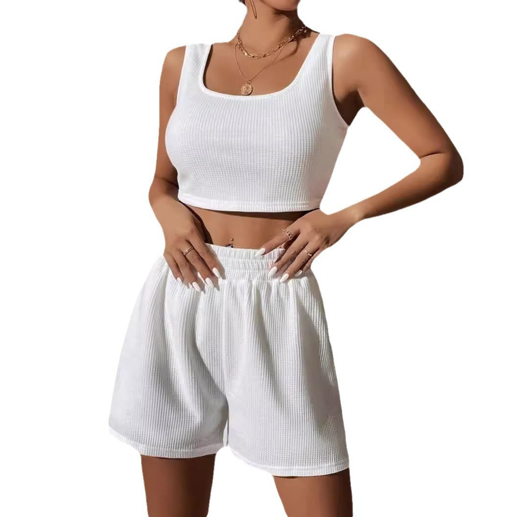 Damen sportliches Zweiteiliges Set mit elastischem Bund und lässigem Schnitt WW