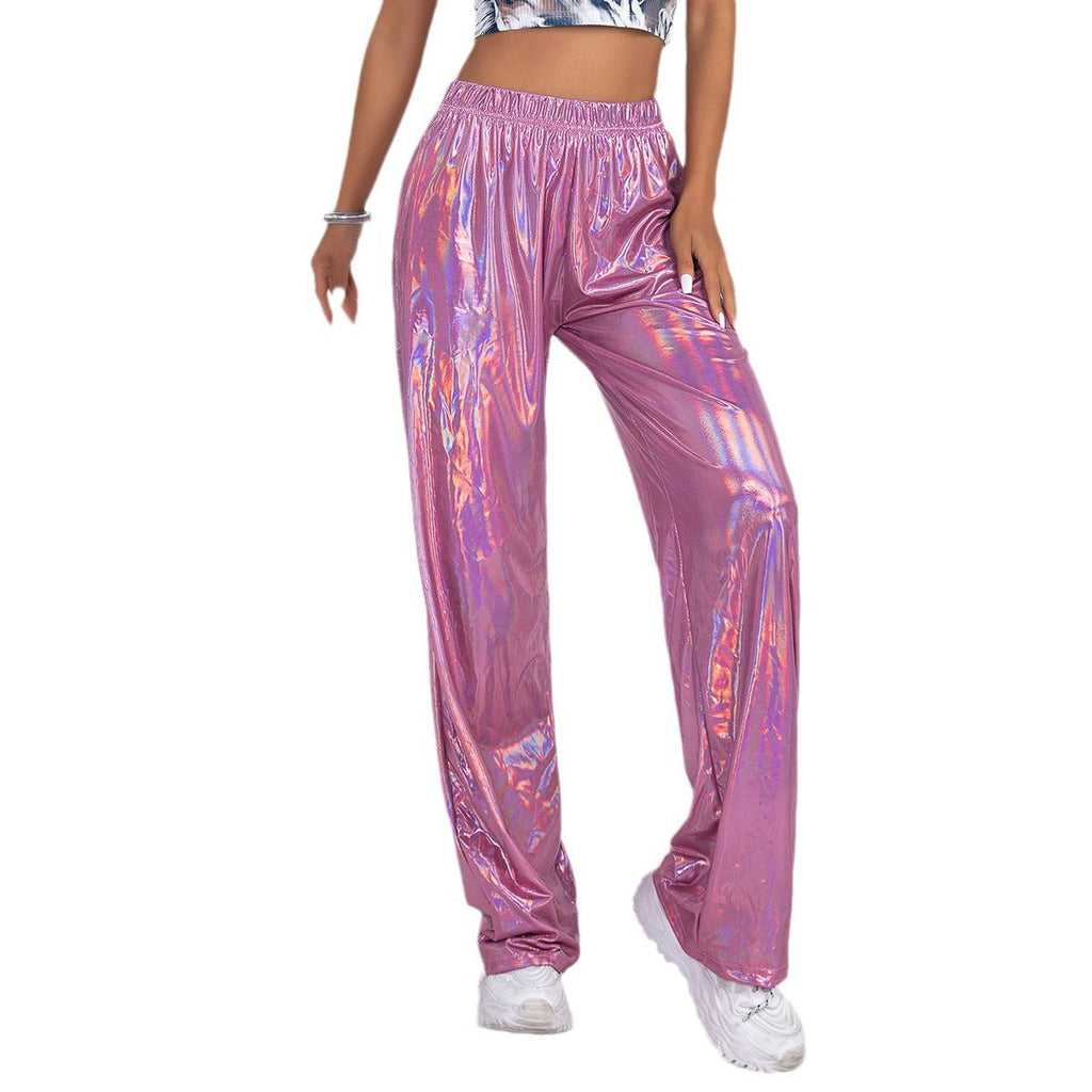 Damen Glamouröse Sporthose im glänzenden Design WW