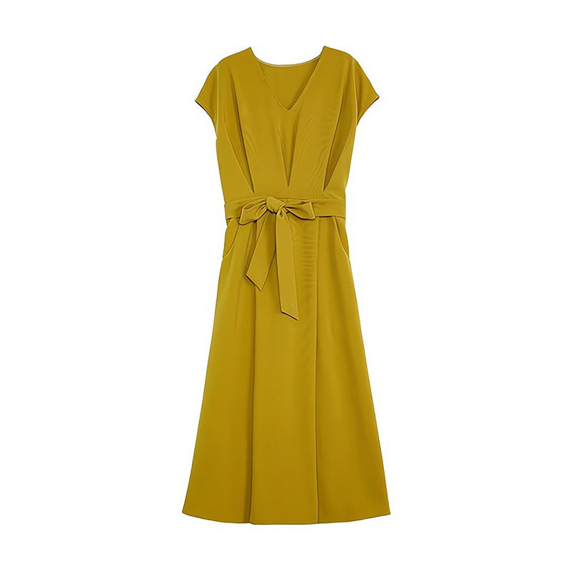 Damen A-Linien Midi Kleid mit eleganten Falten WW