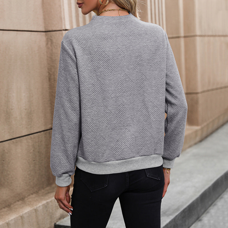 Damen Strickpullover mit innovativem Wickeldesign und dekorativen Knopfdetails WW