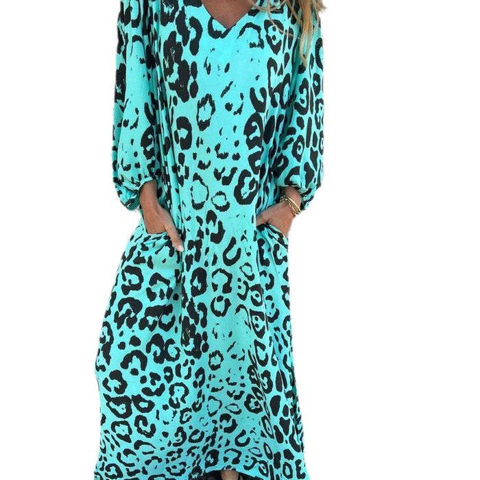 Damen Maxikleid im stilvollen Leopardenmuster WW