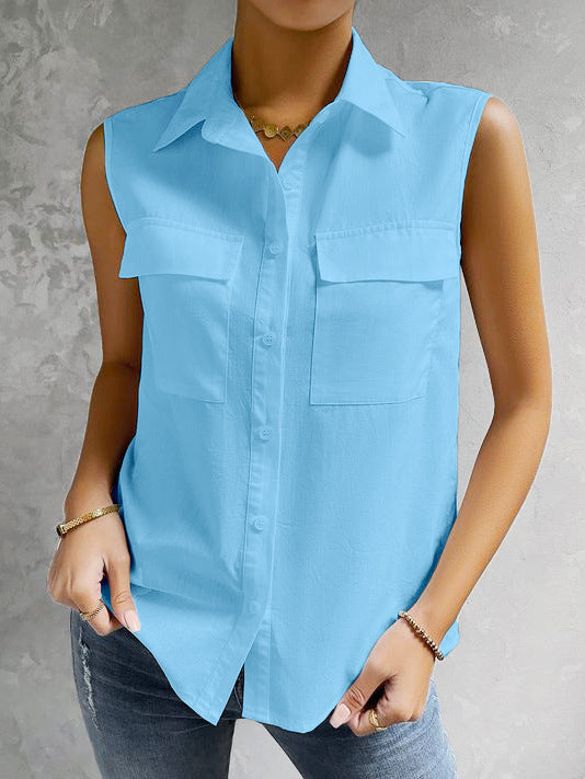 Damen ärmelloses Hemblusenshirt WW