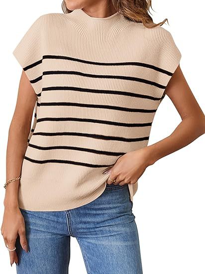 Damen lässiges gestreiftes Strickoberteil im modernen Schnitt WW
