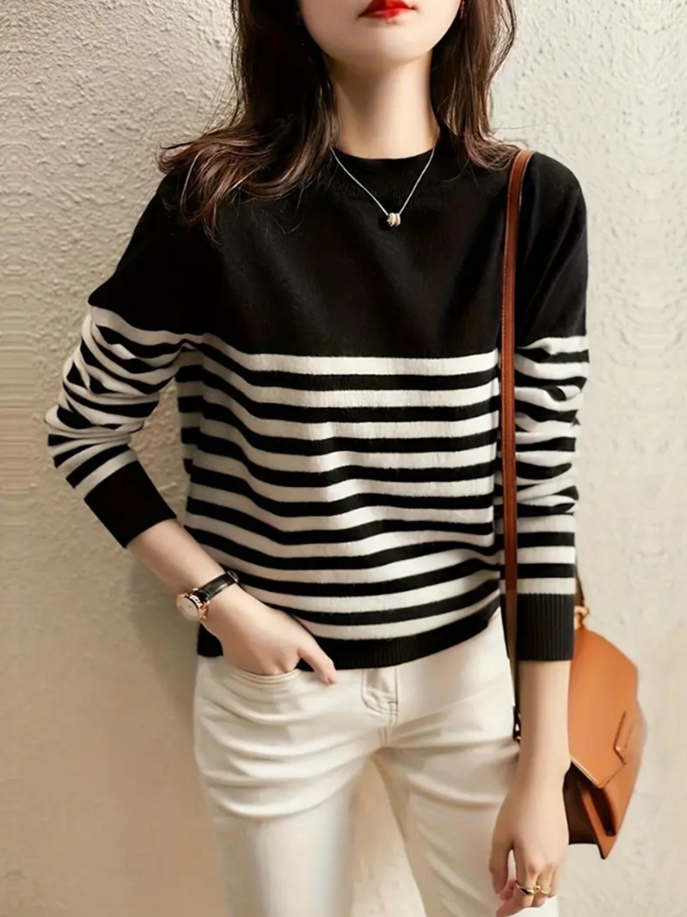 Damen gestreifter Pullover WW