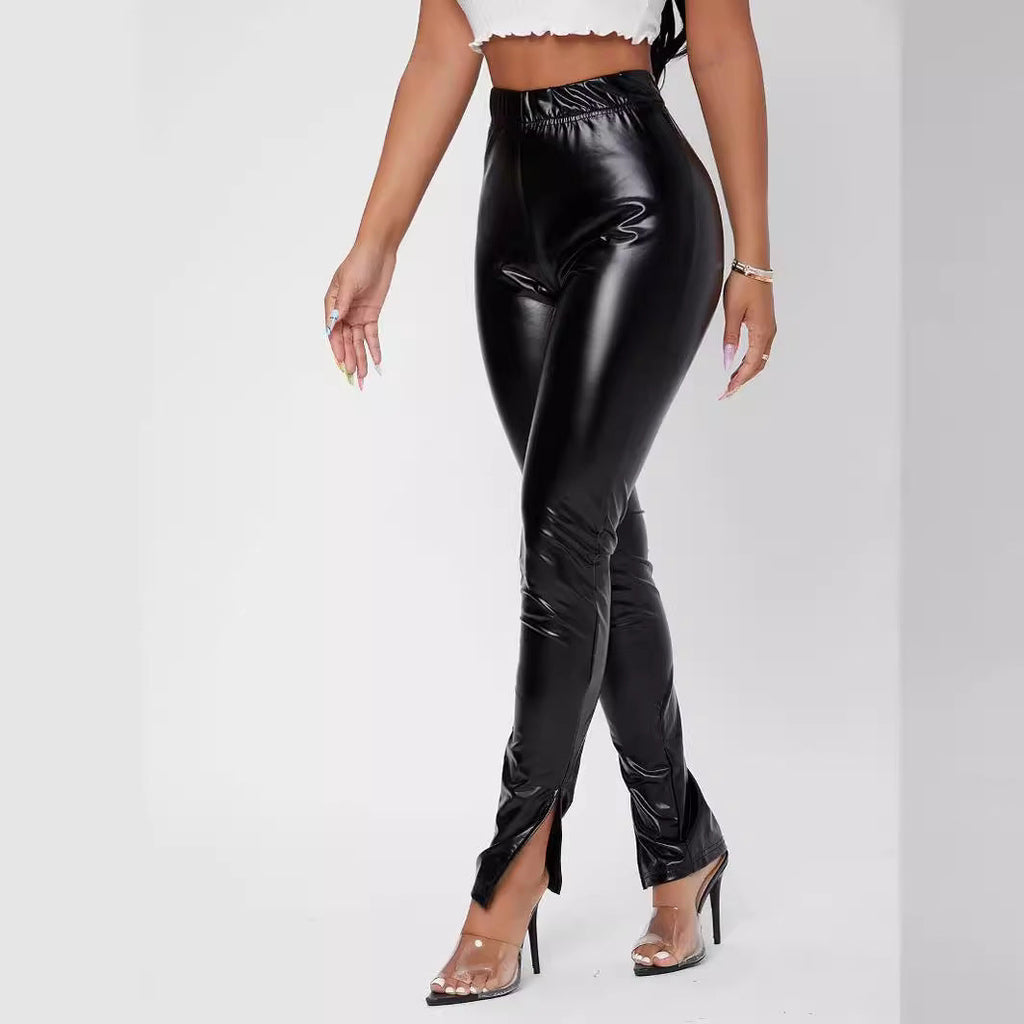 Damen Hochglänzende Leggings mit figurbetonter Passform WW