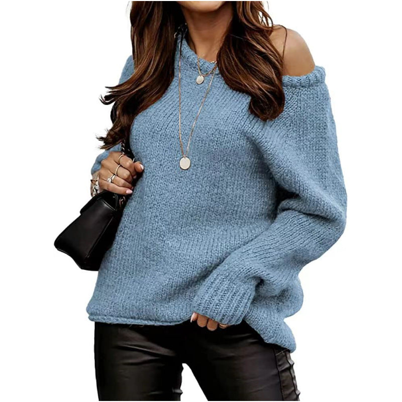 Damen Off-Shoulder Strickpullover WW