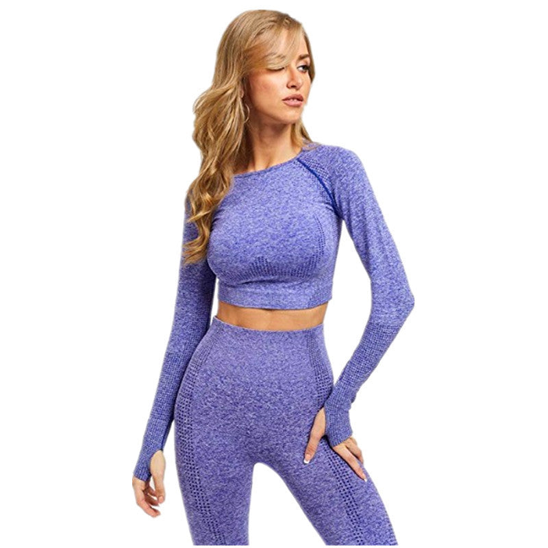 Damen Sport-Leggings mit verlängerter Passform und langem Arm-Top WW
