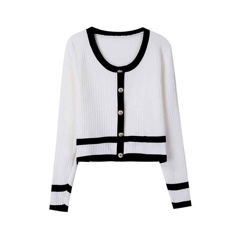 Damen modische Strickjacke im lässigen Schnitt mit Knopfleiste WW