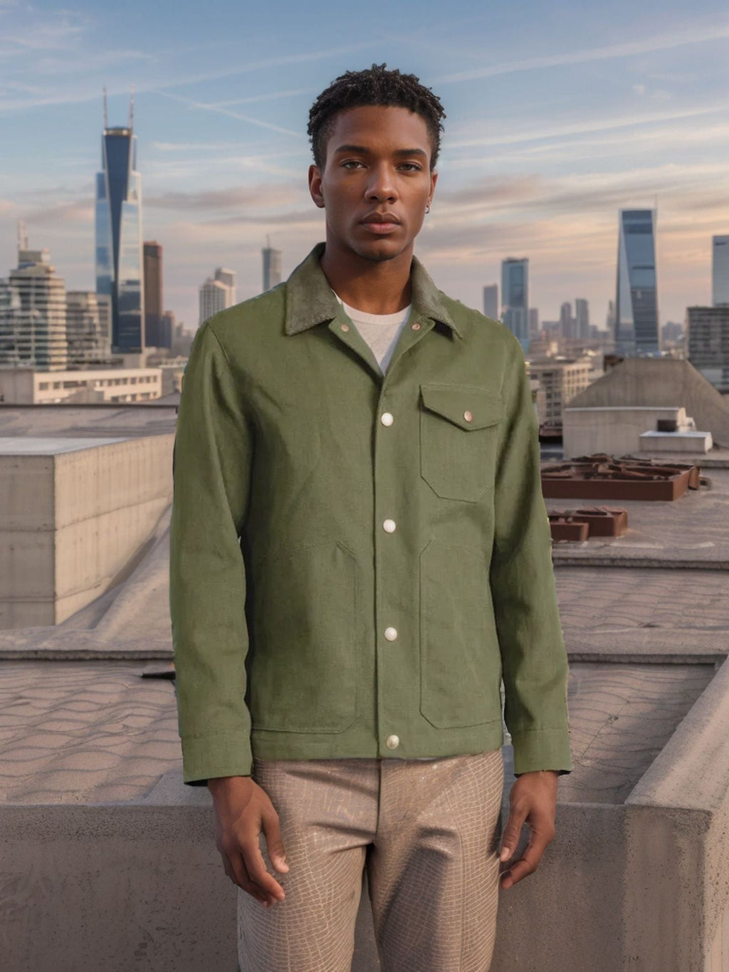 Herren lässige Jacke im Workwear-Stil mit praktischen Taschen WW