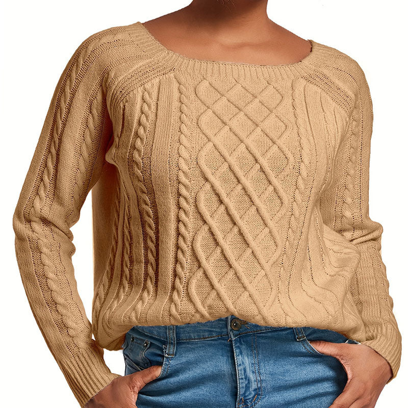 Damen Strickpullover mit stilvollem Zopfdesign WW