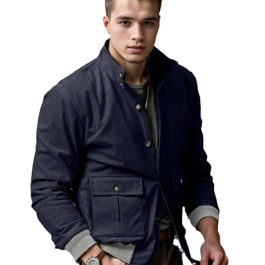 Herren moderne Steppjacke mit praktischen Taschen und hohem Kragen WW