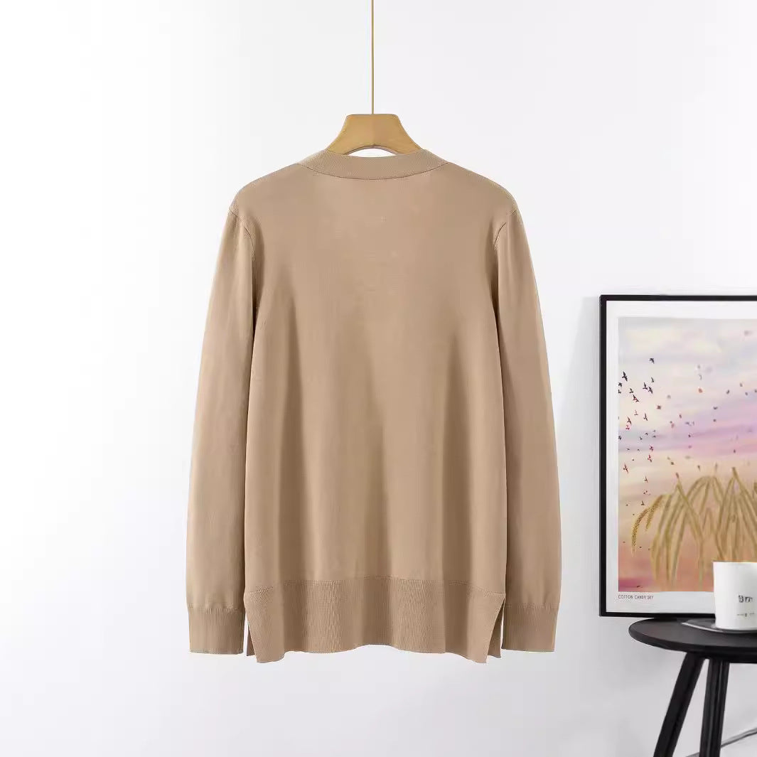 Damen lässiger Strickcardigan im minimalistischen Design WW