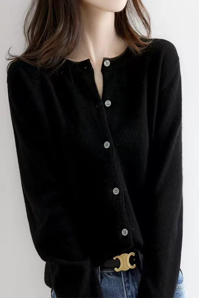 Damen Feinstrick Cardigan mit Knopfleiste und weichem Material WW