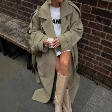 Damen Wolle Trenchcoat WW