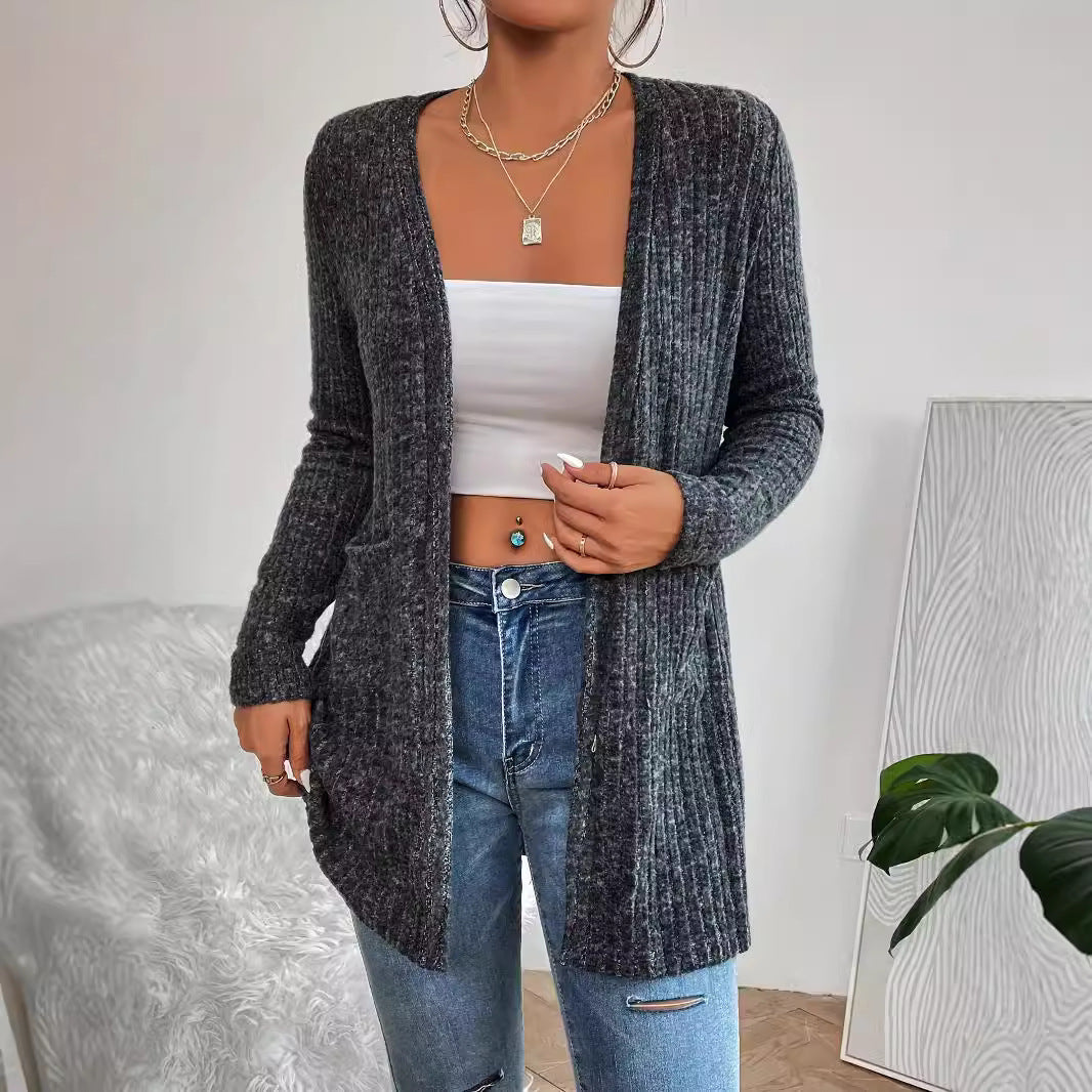 Damen Strickjacke mit strukturiertem Rippdesign und praktischen Taschen WW