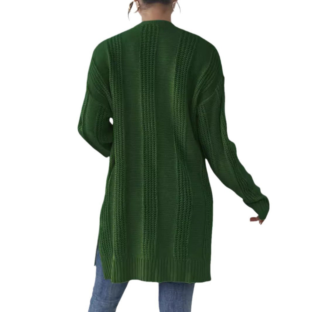 Damen Grobstrick Cardigan mit praktischen Taschen und lässigem Schnitt WW
