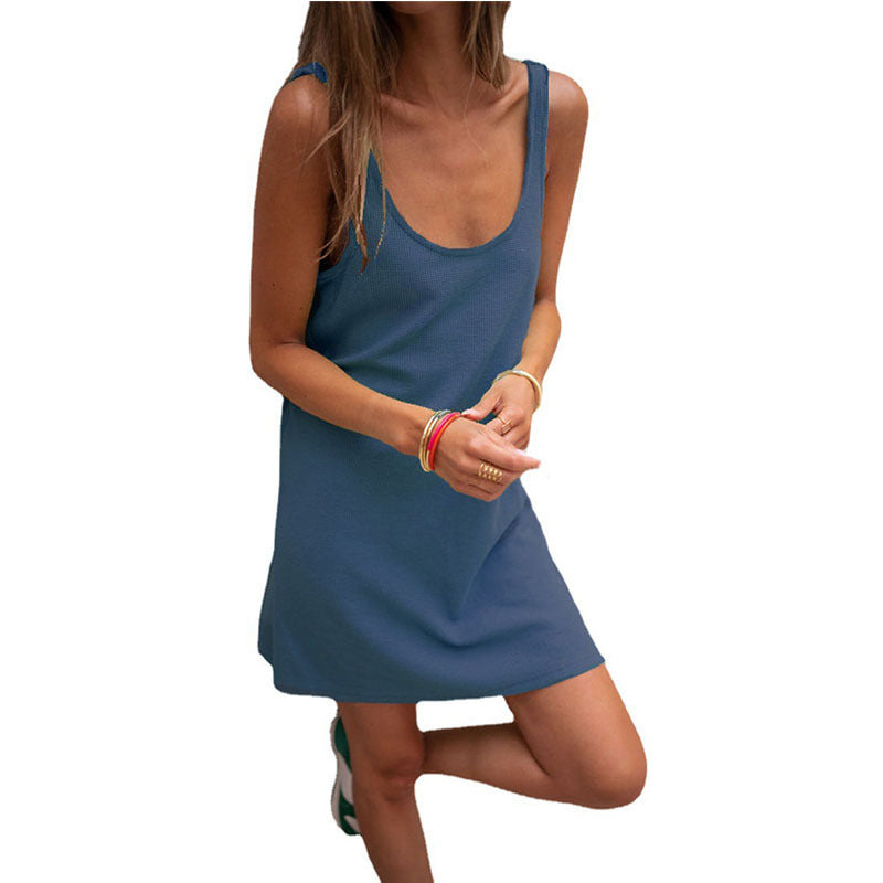 Damen lässiges Trägershirt-Kleid aus leichtem Stoff WW