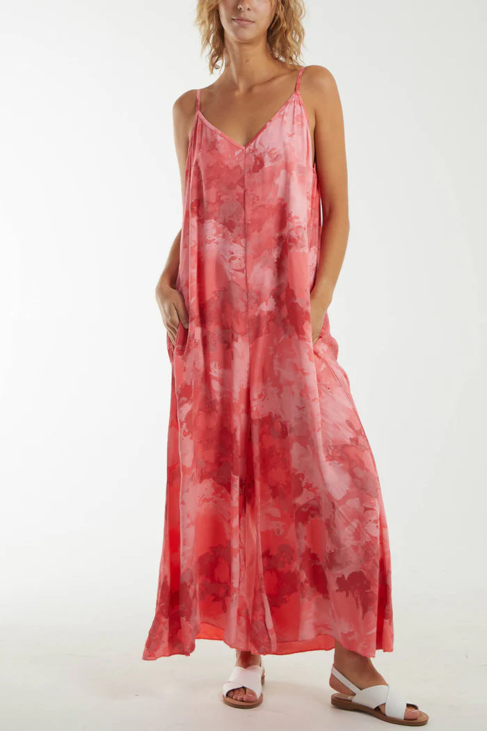 Damen Maxi-Kleid mit feinem Stoff und eleganten Trägern WW