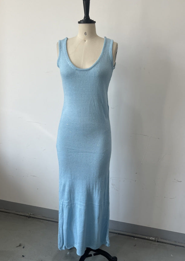 Damen Maxikleid aus elastischem Strickstoff WW