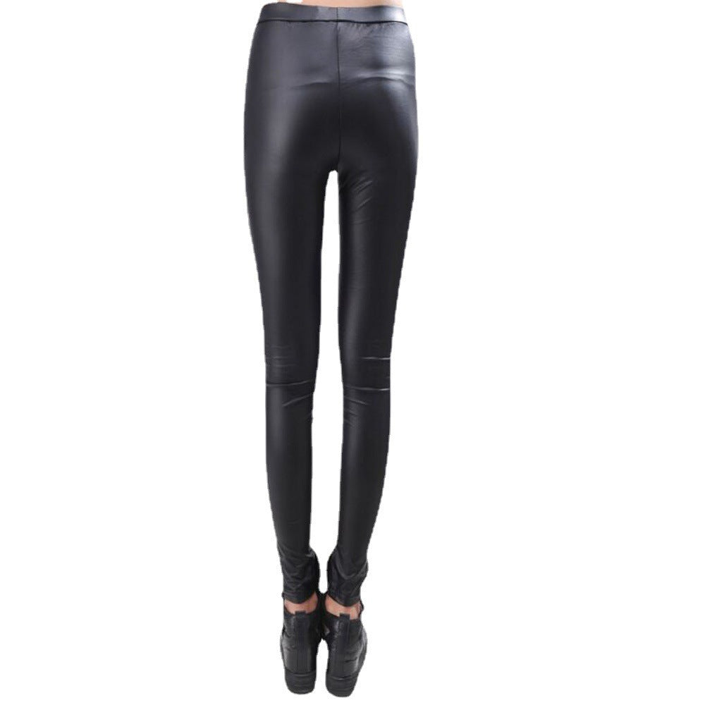 Damen Leggings mit transparenten Einsätzen und dekorativen Knoten WW